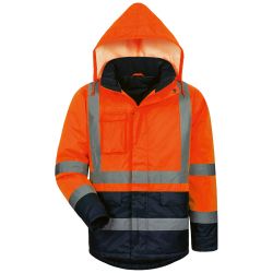 STEFAN Warnschutzparka / orange-marine / Gr. S - 4XL