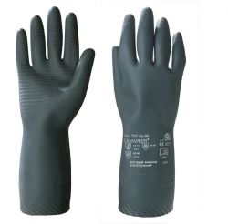 Handschuhe Camapren 720, Chloropren/Latex, Stulpe, Profil, 29-31cm - schwarz