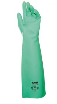 Handschuhe ULTRANITRIL 480, Nitril, Gerade Stulpe, Profil, 46cm - grn