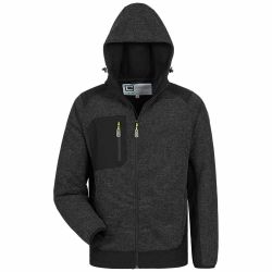 VELDEN Strickfleece-Jacke / grau melange-schwarz