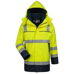 TOIVO Multinorm Warnschutz Parka / gelb - marine / Gr. S - 3XL