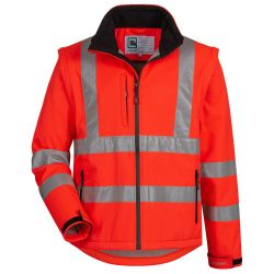 CULLEN Warnschutz-Softshelljacke fluoreszierend rot