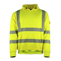 LeiKaTex / HOODIE / Warnschutz-Kapuzen-Sweatshirt / neongelb