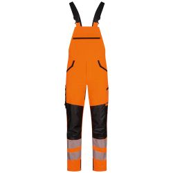 CHARMES Warnschutz Stretch-Latzhose orange/schwarz